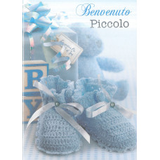 BIGLIETTO AUGURI BENVENUTO PICCOLO IMMAGINE IN RILIEVO DIM. 12X17 CM