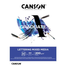 BLOCCO GRADUATE LETTERING MIXED MEDIA A4 20 FOGLI 200 G/M² CANSON BIANCO