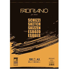 FABRIANO SCHIZZI BLOCCO COLLATO A3 GRANA NATURALE 100FF 90GR