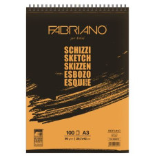 FABRIANO SCHIZZI BLOCCO SPIRALATO 14,8*21 GRANA NATURALE 60FF 90GR