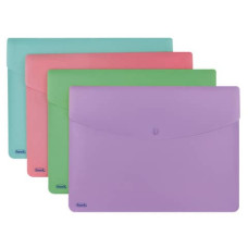 FAVORIT PASTEL BUSTE A4 CON BOTTONE CF. 5 BUSTE COLORI ASSORTITI