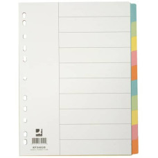 DIVISORI COLORATI CON INDICE SCRIVIBILE FORMATO A4 IN CARTONCINO MANILLA