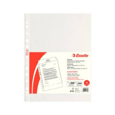 ESSENTIALS BUSTE A PERFORAZIONE UNIVERSALE GOFFRATE ANTIRIFLESSO TRASPARENTE A4 CONF.100