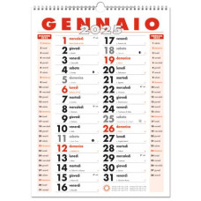 CALENDARIO DA MURO 2025 OLANDESE SPIRALATO 30X40 CM CONF. 5 PZ