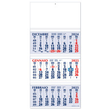 TRITTICO CALENDARIO 2025 A 3 SPIRALI DA MURO 31X72 CM