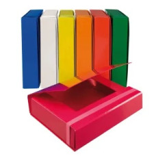 CARTELLA TRE LEMBI CON ELASTICO BREFIOCART 25X35 CM DORSO 7 CM ROSSO
