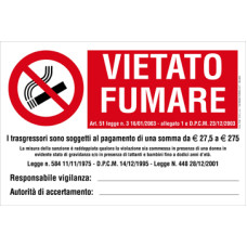 VIETATO FUMARE LUOGHI ACCESSO CONF.10PZ.