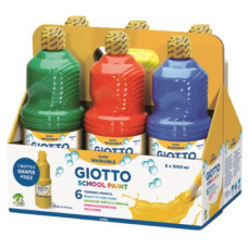 TEMPERA PRONTA SCHOOL PAINT FLACONE 1000ML 6 COLORI ASSORTITI