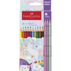 MATITE COLORATE FABER-CASTELL IN CONF. DA 10 CLASSIC UNICORNO + 3 PASTEL