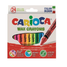 CARIOCA WAX CRAYONS PASTELLI A CERA 24 COLORI
