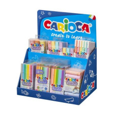 ESPOSITORE 57 ARTICOLI DISEGNO CARIOCA COUNTER PASTEL COLORI ASSORTITI PASTELLO