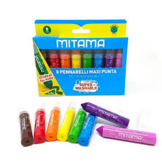 MITAMA PENNARELLI JUMBO MAXI PUNTA SUPER LAVABILI - TRATTO 1-8 MM - COLORI ASSORTITI - CONF. 8 PEZZI