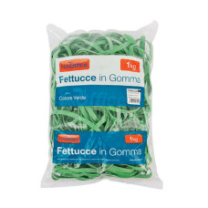 ELASTICI A FETTUCCIA IN GOMMA VERDE 8 MM - BUSTA DA 1 KG  - Ø 60 MM