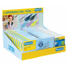 ESPOSITORE 10 CUCITRICI A PINZA RAPID  20 PUNTI METALLICI STANDARD