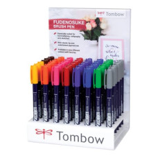 ESPOSITORE 48 MARKER CALLIGRAFICI FUDENOSUKE FLUO – PUNTA PENNELLO IN 6 COLORI ASSORTITI