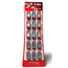 ESPOSITORE 60 AURICOLARI WIRELESS TWS SBS GO PODS SEMI IN-EAR COLORI ASSORTITI