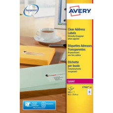 ETICHETTE POLIESTERE TRASPARENTI LUCIDE AVERY QUICKPEEL™ 99,1X33,9 MM - 16 ET/FOGLIO - LASER CONF. 25 FF