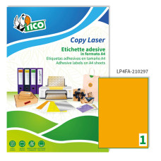 ETICHETTE PER STAMPANTI 210X297 ARANCIO FLUORESCENTE