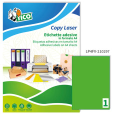 ETICHETTE PER STAMPANTI 210X297 VERDE FLUORESCENTE