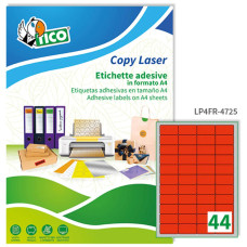 ETICHETTE PER STAMPANTI 47,5X25,5 ROSSO FLUORESCENTE