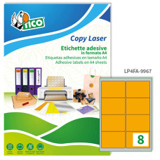 ETICHETTE PER STAMPANTI 99X67,7 ARANCIO FLUORESCENTE