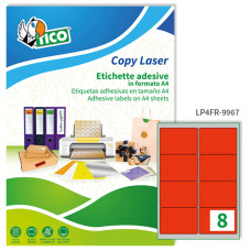 ETICHETTE PER STAMPANTI 99X67,7 ROSSO FLUORESCENTE