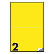 ETICHETTE FLUO PERMANENTI MARKIN COPIATABU 210X148 MM IN FOGLIO A4 - 2 ETICHETTE PER FOGLIO GIALLO - CONF. 100 FOGLI