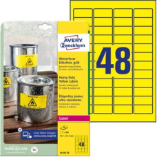 AVERY ETICHETTE POLIESTERE GIALLE 4 5,7X21,2 MM  L103-20