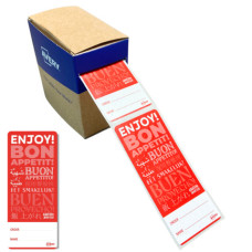 ETICHETTE PERMANENTI CON SIGILLO PER DELIVERY, FORMATO 40X95 MM, CONFEZIONE DA 250 PEZZI