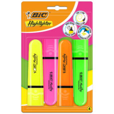 SET 4 EVIDENZIATORI BIC HIGHLIGHTER FLUO