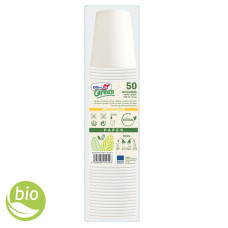 BICCHIERE CARTA GREEN 180ML CONFEZIONE 50 PZ. BIANCHI