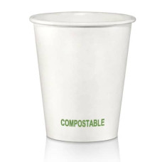 BICCHIERI DOPLA GREEN IN CARTA COMPOSTABILE BIANCHI CONF. 50 PZ 180 ML