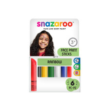 SET DI STICK PER IL TRUCCO DEL VISO SNAZAROO - ARCOBALENO, 6 PZ COLORI ASSORTITI