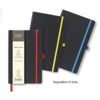 CANGINI TACCUINO NOTES A IVORY BLACK 9X14 A6 CON ELASTICO A RIGHE ARANCIONE