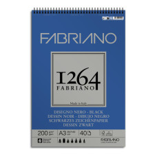 1264 ALBUM DISEGNO NERO A3 SPIRALE BLOCCO 40 FF. 200GR.