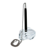 Base in acrilico con stilofoam Lebez per penna nera, formato 5,5x8x3 cm trasparente