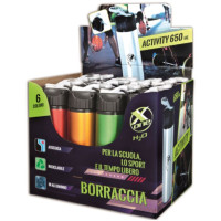 BORRACCIA X-ONE ACTIVITY 650ml ESPOSITORE DA BANCO 12 PEZZI COL.ASS.