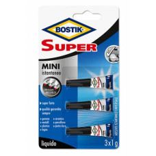 COLLA ATTACCATUTTO CIANOACRILICA BOSTIK SUPER MINI LIQUIDO TUBETTO MONODOSE 3X1