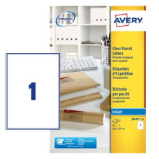 ETICHETTE POLIESTERE TRASPARENTI OPACHE AVERY QUICKPEEL™ 210X297 MM - 1 ET/FOGLIO - INKJET CONF. 25 FF