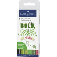 FABER-CASTELL 6 PITT ARTIST PEN HAND LETTERING GREEN