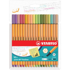 FINELINER STABILO POINT 88® 0,4 MM CONF. 18 COLORI CALDI ASSORTITI