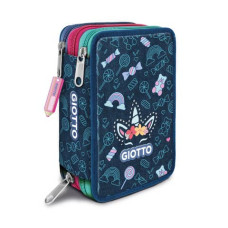 GIOTTO ASTUCCIO PORTAPENNE CANDY COMPLETO 3 ZIP FANTASIE ASSORTITE