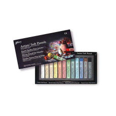 PASTELLI QUADRATI TIPO MORBIDO SCATOLA 12 PEZZI COLORI ASSORTITI
