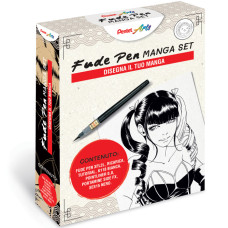 PENNELLO FUDE PEN PENTEL MANGA SET 6 ELEMENTI