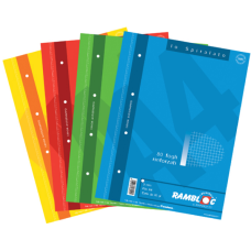 RAMBLOC BLOCCO SPIRALATO A4 80FG  COLORI ASSORTITI RIGHE