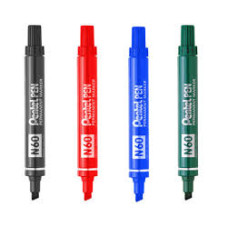 PENTEL N60 PENNARELLO INDELEBILE PUNTA SCALPELLO BLU