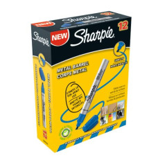 SHARPIE METAL PENNARELLO INDELEBILE PUNTA SCALPELLO CONF. 12 PZ BLU