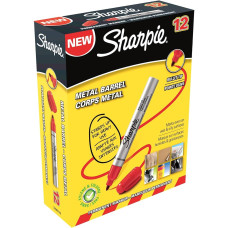 SHARPIE METAL SMALL PENNARELLO INDELEBILE PUNTA TONDA 12 PZ ROSSO