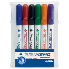 TRATTO MEMO PENNARELLO PER LAVAGNE 6 PZ. ASSORTITI PUNTA TONDA