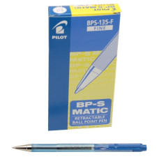 PILOT PENNA A SFERA A SCATTO BPS MATIC PUNTA FINE CONF. 12 PENNE BLU